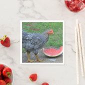 Serviette En Papier Joyeux Anniversaire Le poulet aime la pastèque (En situation)