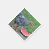 Serviette En Papier Joyeux Anniversaire Le poulet aime la pastèque (Coin)