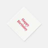 Serviette En Papier "Joyeux anniversaire" livre blanc rouge (Coin)