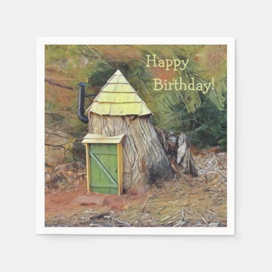 Serviette En Papier Joyeux Anniversaire Maison de l'Elf (Devant)