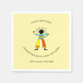 Serviette En Papier Joyeux anniversaire, maître d'art africain batteur (Devant)