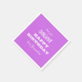 Serviette En Papier Joyeux Anniversaire Maman Chic Script Nom Élégant  (Coin)