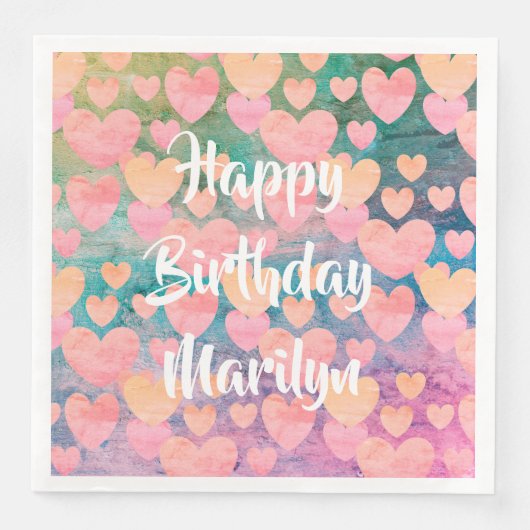 Serviette En Papier Joyeux anniversaire #Marilyn serviettes du parti p (Devant)