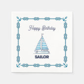 Serviette En Papier Joyeux Anniversaire Marin (Devant)