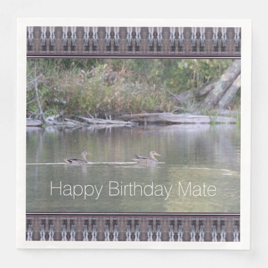 Serviette En Papier Joyeux Anniversaire Mate Designer Duck Paper Napki (Devant)