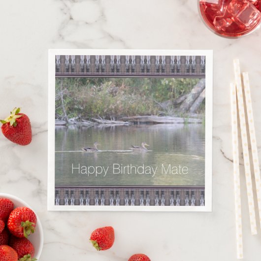 Serviette En Papier Joyeux Anniversaire Mate Designer Duck Paper Napki (En situation)