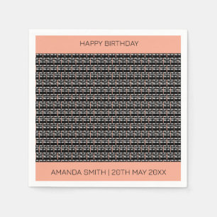 Serviette En Papier Joyeux anniversaire, mignon Motif d'Afrique ethniq