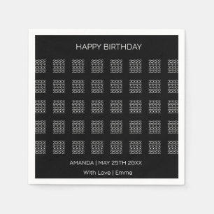 Serviette En Papier Joyeux anniversaire, mignon Motif ethnique