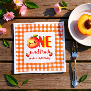Serviette En Papier Joyeux Anniversaire Mignon Peach Été 