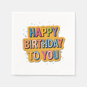 Serviette En Papier Joyeux Anniversaire Motif