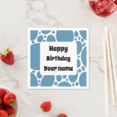 Serviette En Papier Joyeux anniversaire, motif bleu (En situation)