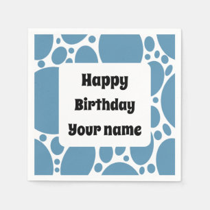 Serviette En Papier Joyeux anniversaire, motif bleu
