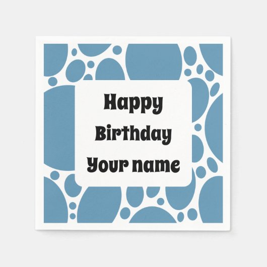 Serviette En Papier Joyeux anniversaire, motif bleu (Devant)
