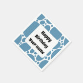Serviette En Papier Joyeux anniversaire, motif bleu (Coin)