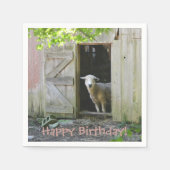 Serviette En Papier Joyeux Anniversaire Moutons adorables (Devant)