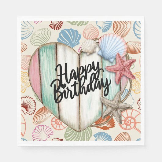 Serviette En Papier Joyeux anniversaire nautique (Devant)