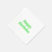 Serviette En Papier "Joyeux anniversaire" néon livre blanc vert (Coin)
