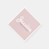 Serviette En Papier Joyeux anniversaire, Nom personnalisable | Or Rose (Coin)