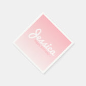 Serviette En Papier Joyeux anniversaire, Nom personnalisable | Rose ro (Coin)