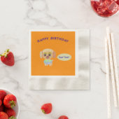 Serviette En Papier Joyeux anniversaire Orange (En situation)