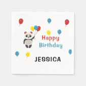 Serviette En Papier Joyeux anniversaire Panda ours blanc (Devant)