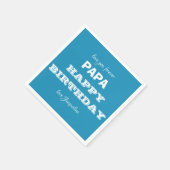 Serviette En Papier Joyeux Anniversaire PAPA Moderne Script Nom Papier (Coin)