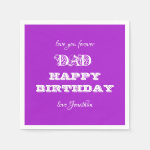 Serviette En Papier Joyeux anniversaire papa personnalisé papier migno