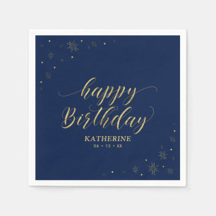 Serviette En Papier Joyeux Anniversaire Papier Moderne Paillettes Fête
