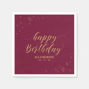 Serviette En Papier Joyeux Anniversaire Papier Moderne Paillettes Fête