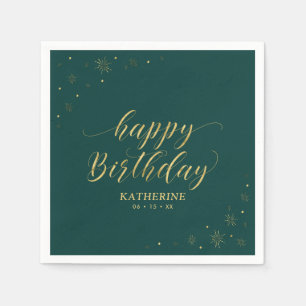 Serviette En Papier Joyeux Anniversaire Papier Moderne Paillettes Fête