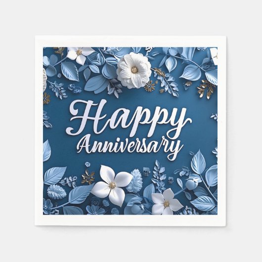 Serviette En Papier Joyeux Anniversaire Papier Napkin (Devant)