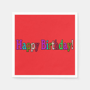Serviette En Papier Joyeux Anniversaire" Papier Napkin - Décor Fun Par