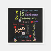 Serviette En Papier Joyeux Anniversaire Papier Napkins Daniel (Devant)