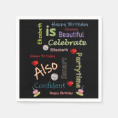 Serviette En Papier Joyeux Anniversaire Papier Napkins Elizabeth (Devant)