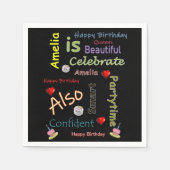 Serviette En Papier Joyeux Anniversaire Papier Naples Amelia (Devant)