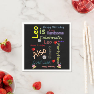 Serviette En Papier Joyeux Anniversaire Papier Naples Leo