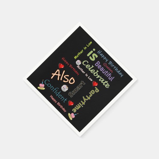 Serviette En Papier Joyeux Anniversaire Papier serviettes Mère en droi (Coin)