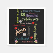 Serviette En Papier Joyeux Anniversaire Papier serviettes Soeur en dro (Devant)