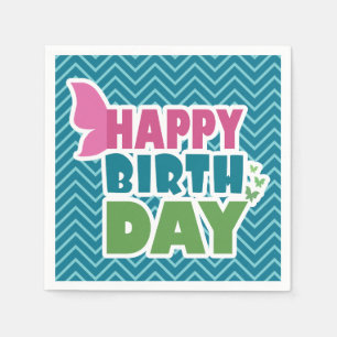Serviette En Papier Joyeux anniversaire papillon bleu papillon serviet