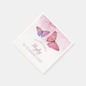 Serviette En Papier Joyeux anniversaire papillon fille 1er anniversair (Coin)