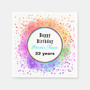 Serviette En Papier Joyeux Anniversaire Pastel Papier Napkins - HAMbyW