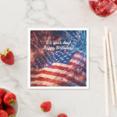 Serviette En Papier Joyeux anniversaire patriotique (En situation)