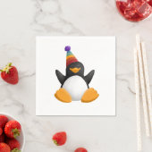 Serviette En Papier Joyeux Anniversaire Penguin Napkin (En situation)