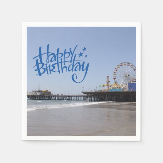 Serviette En Papier Joyeux anniversaire Père Noël Monica Pier (Devant)