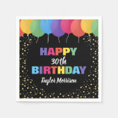 Serviette En Papier Joyeux Anniversaire Personnalisé Nom de l'année Ba (Devant)