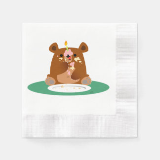 Serviette En Papier Joyeux anniversaire, petit ours ! ! Serviettes en