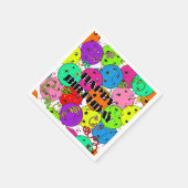 Serviette En Papier Joyeux Anniversaire Pickleball Ballons Confetti Bl (Coin)