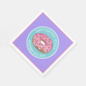 Serviette En Papier Joyeux anniversaire Pink Donut Doughnut Anniversai (Coin)