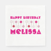 Serviette En Papier Joyeux Anniversaire Pink Frosted Cake Pops Party F (Devant)