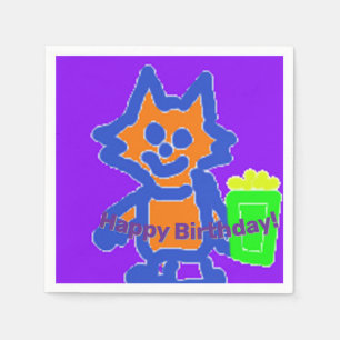 Serviette En Papier Joyeux Anniversaire Popcorn Anime